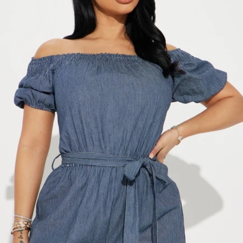 Blue Striped Romper